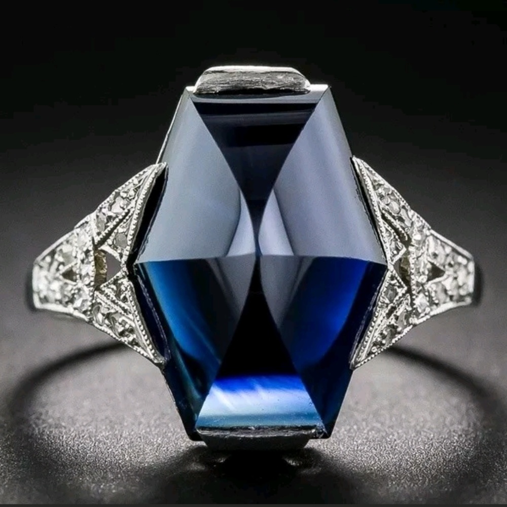 VTG 925 Topaz ART DECO RING